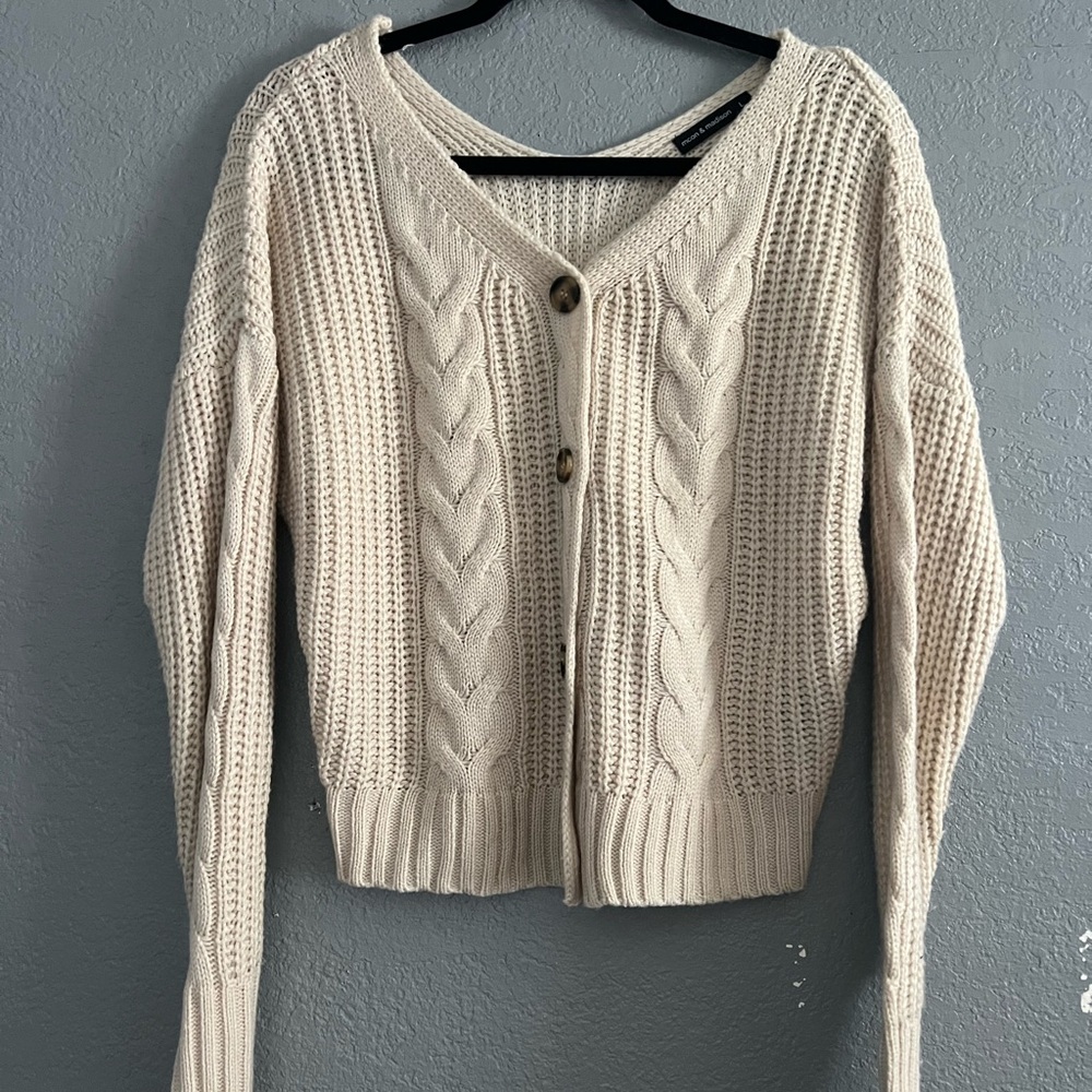 Marshall’s Cream Cable Knit Cardigan